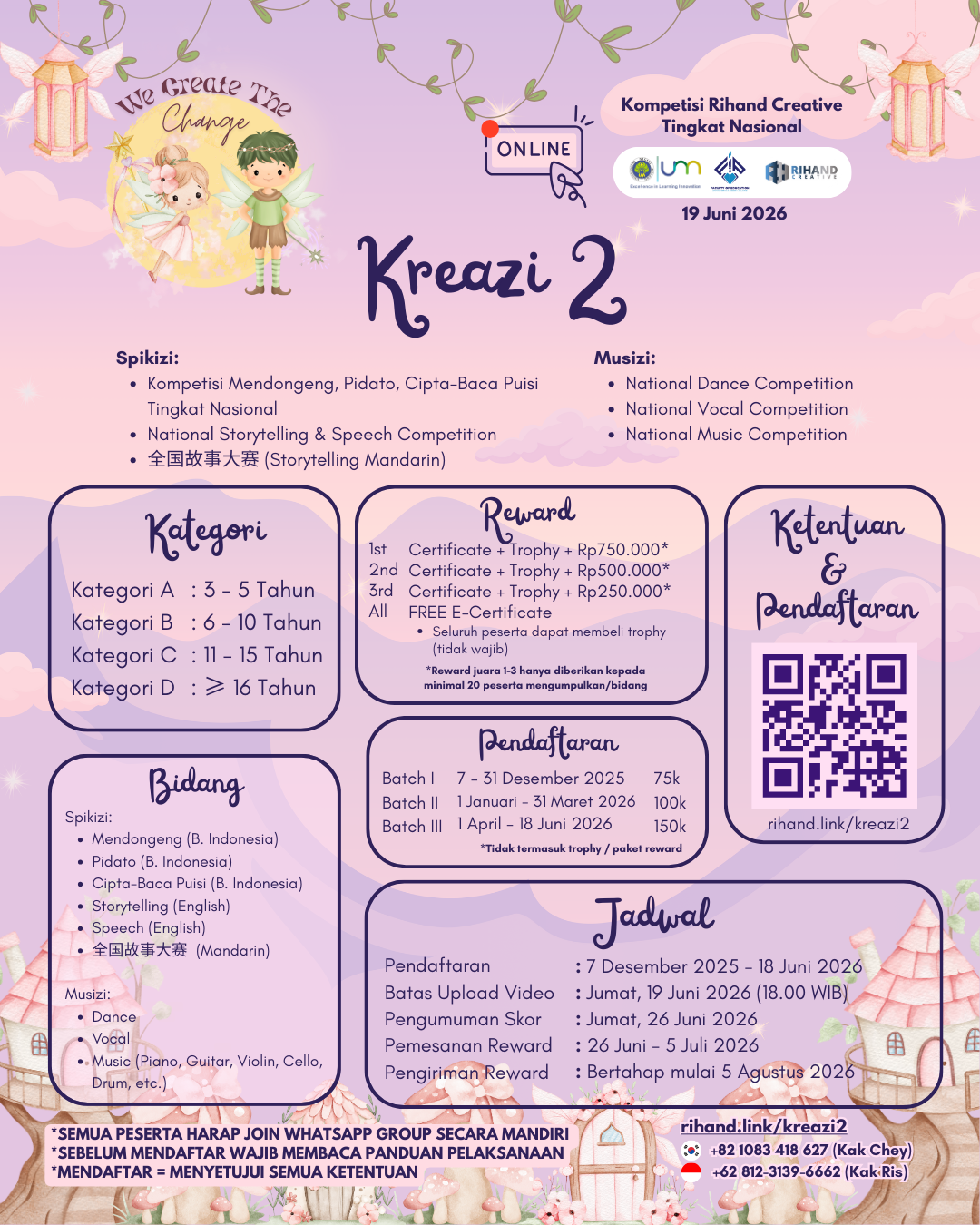 Kreazi 2: Daftar